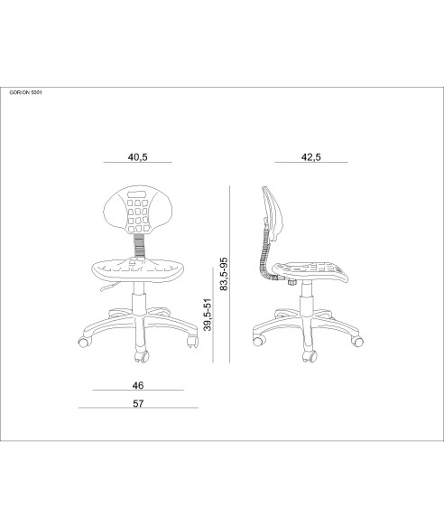 STOŁEK MEDYCZNY TABORET LEKARSKI OBROTOWY CZARNY GORION