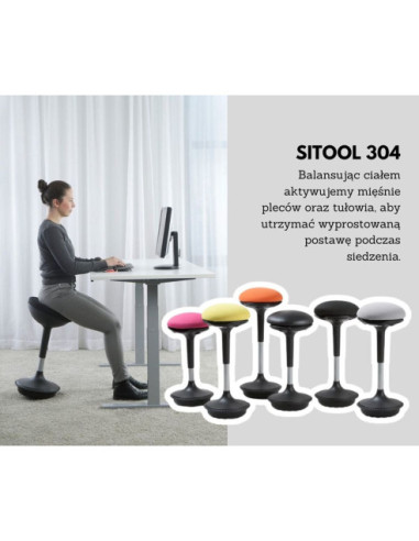 STOŁEK PRACOWNICZY HOKER BALANSUJĄCY SITOOL 304 (WYBIERZ KOLOR)