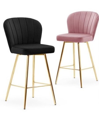 HOKER KUCHENNY KRZESŁO BAROWE SHELLY GOLD 67 CM NOGI ZŁOTE (WYBIERZ TKANINĘ)