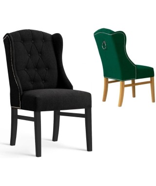 KRZESŁO Z KOŁATKĄ PIKOWANE ROYAL (WYBIERZ TKANINĘ KOLOR NÓG)