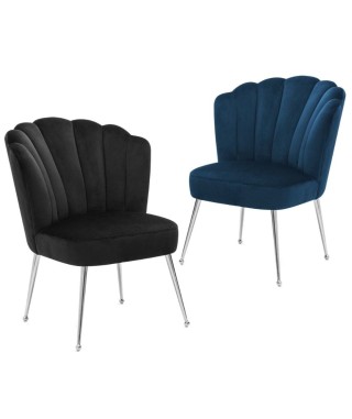 KRZESŁO FOTELOWE MUSZLA BOLONIA SREBRNE NOGI (WYBIERZ TKANINĘ)