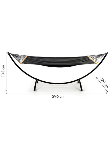 HAMAK OGRODOWY WOLNOSTOJĄCY LEŻANKA CZARNY GH