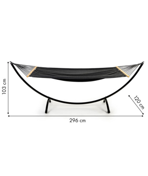 HAMAK OGRODOWY WOLNOSTOJĄCY LEŻANKA CZARNY GH