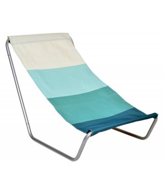 LEŻAK TURYSTYCZNY PLAŻOWY OLEK W PASY (POMARAŃCZOWY, NIEBIESKI)