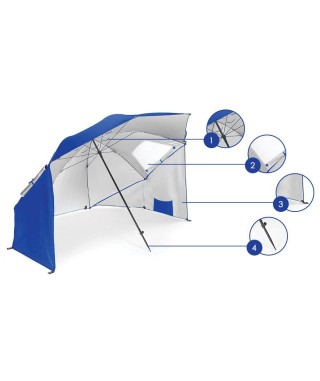 PARASOL OGRODOWY - NAMIOT PLAŻOWY GH (NIEBIESKO-SZARY) 2