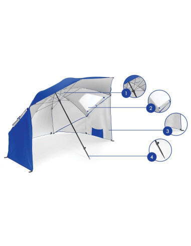PARASOL OGRODOWY - NAMIOT PLAŻOWY GH (NIEBIESKO-SZARY)