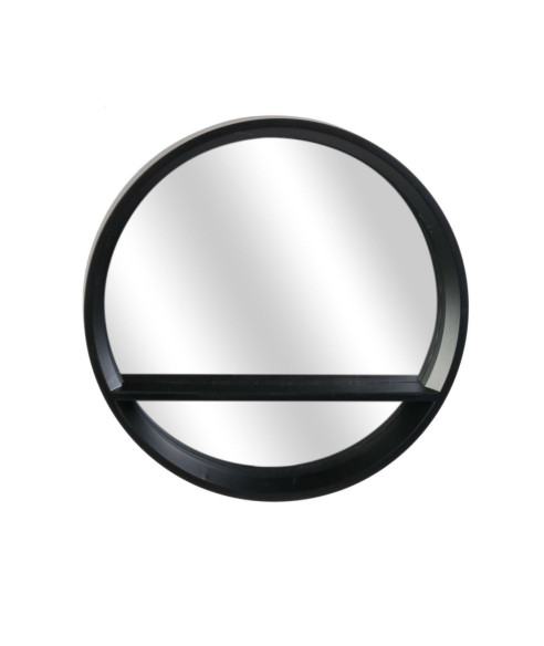 LUSTRO DEKORACYJNE WISZĄCE Z PÓŁKĄ PNEU CZARNE