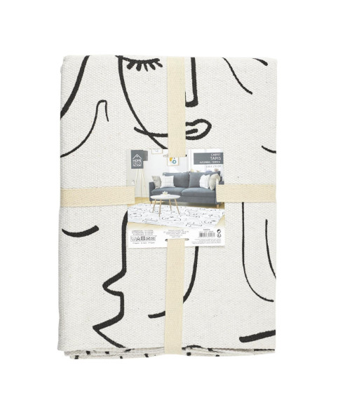 DYWAN DEKORACYJNY BAWEŁNIANY 120x170 CM ARTY (BIAŁO-CZARNY)