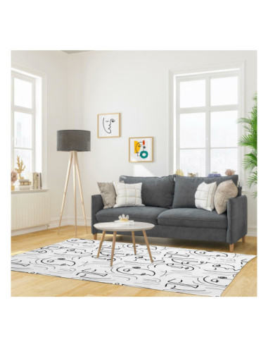 DYWAN DEKORACYJNY BAWEŁNIANY 120x170 CM ARTY (BIAŁO-CZARNY)