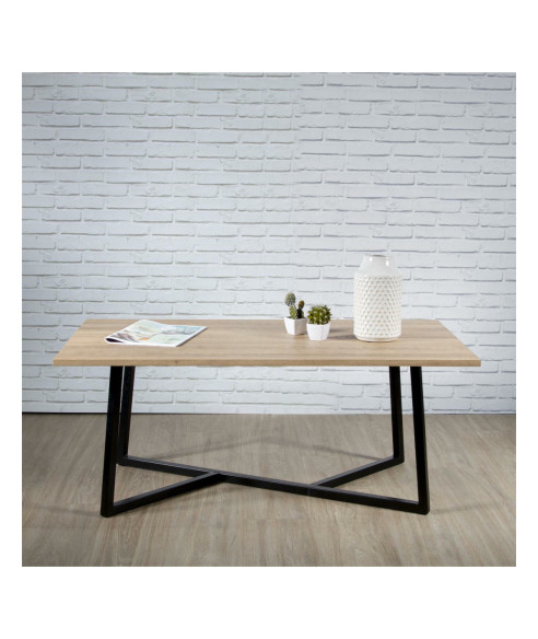 ŁAWA LOFTOWA HAMILTON DĄB+METAL 110X60 CM