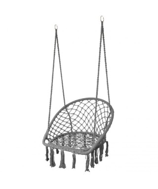 WISZĄCY FOTEL HUŚTAWKA INDIANKA BOHO (KREMOWY, SZARY, CZARNY)