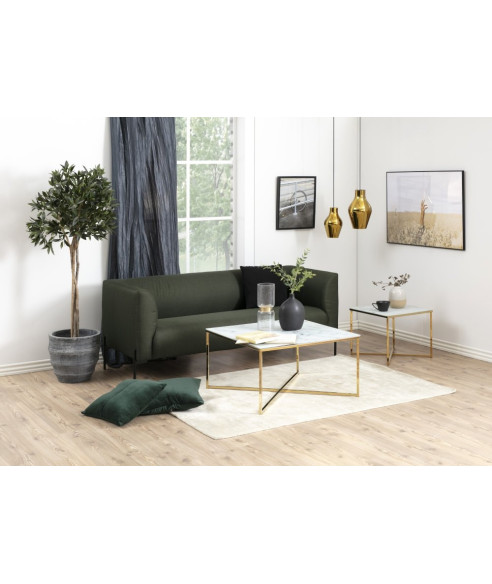 STOLIK KAWOWY ALISMA KWADRAT 80X80 CM (MARMUR + ZŁOTO)