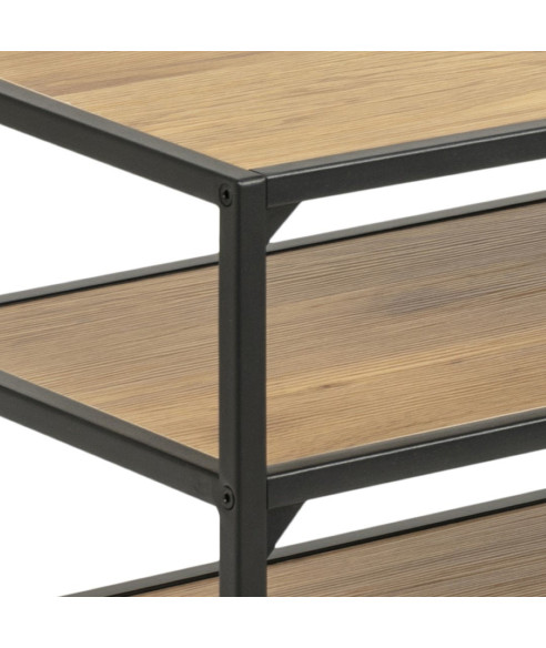 SZAFKA RTV LOFT SEAFORD  DĄB NATURALNY/CZERŃ