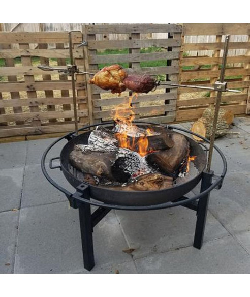 GRILL OGRODOWY Z ROŻNEM 5 W 1 PALENISKO RUSZT