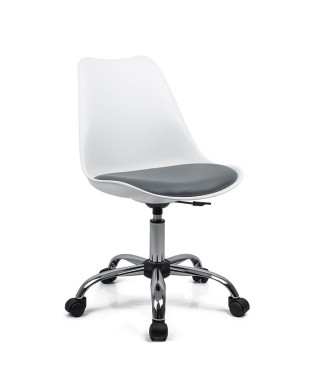 KRZESŁO BIUROWE OBROTOWE QZY-402C (BIAŁO-SZARY, SZARO-BIAŁY)