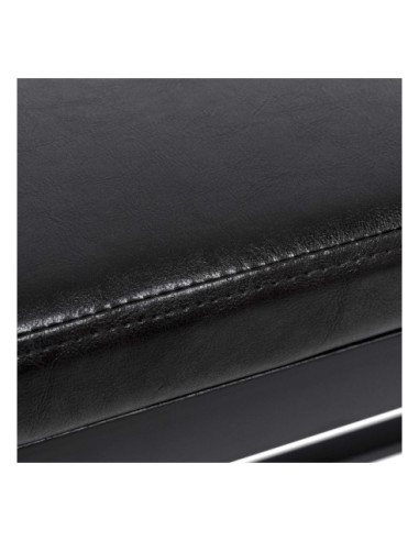 ŁAWKA TAPICEROWANA DO PRZEDPOKOJU Z PÓŁKAMI NA BUTY DORCAS CZARNA