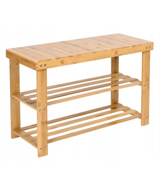 REGAŁ OTWARTY PÓŁKA NA BUTY BAMBUSOWY ŁAWKA MILOS