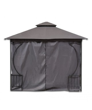 NAMIOT OGRODOWY Z MOSKITIERĄ LUX ALTANA PAWILON 3X3M SZARY