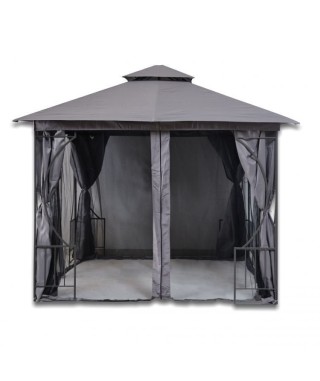 NAMIOT OGRODOWY Z MOSKITIERĄ LUX ALTANA PAWILON 3X3M SZARY 2