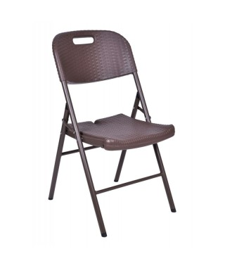 KRZESŁO OGRODOWE SKŁADANE CATERINGOWE RATTAN BRĄZ