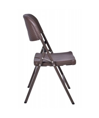 KRZESŁO OGRODOWE SKŁADANE CATERINGOWE RATTAN BRĄZ 2