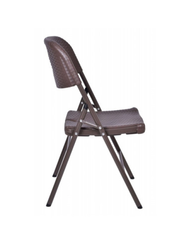 KRZESŁO OGRODOWE SKŁADANE CATERINGOWE RATTAN BRĄZ