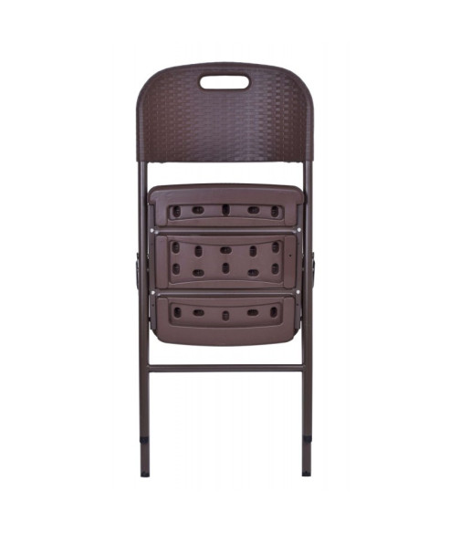 KRZESŁO OGRODOWE SKŁADANE CATERINGOWE RATTAN BRĄZ