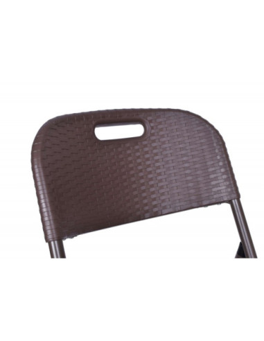 KRZESŁO OGRODOWE SKŁADANE CATERINGOWE RATTAN BRĄZ