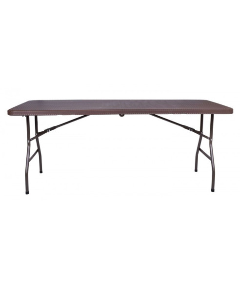 BANKIETOWY SKŁADANY RATTAN STÓŁ CATERINGOWY 180 CM BRĄZ