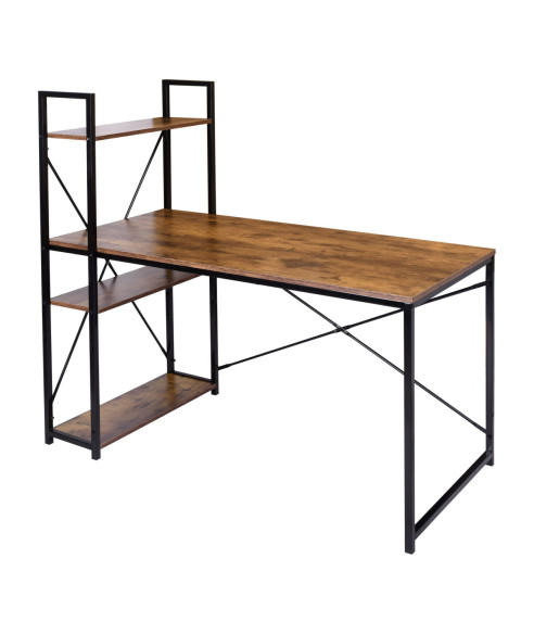 BIURKO LOFT HOMEOFFICE NA LAPTOPA TROSA MŁODZIEŻOWE Z PÓŁKAMI DĄB POSTARZANY