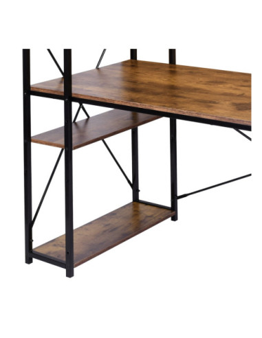 BIURKO LOFT HOMEOFFICE NA LAPTOPA TROSA MŁODZIEŻOWE Z PÓŁKAMI DĄB POSTARZANY