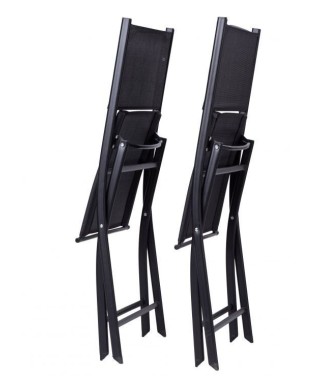 KRZESŁA OGRODOWE SKŁADANE CZARNE ZESTAW 2 SZTUK 2