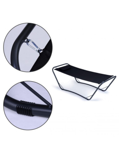 HAMAK OGRODOWY NA STELAŻU LEŻANKA CZARNA GH