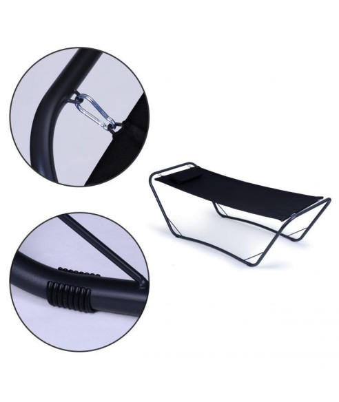 HAMAK OGRODOWY NA STELAŻU LEŻANKA CZARNA GH