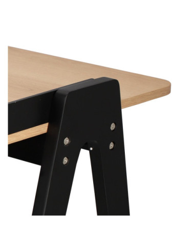 BIURKO KOMPUTEROWE LOFT NA LAPTOPA HOMEOFFICE CZERŃ/DREWNO MALMO