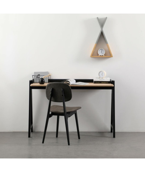 BIURKO KOMPUTEROWE LOFT NA LAPTOPA HOMEOFFICE CZERŃ/DREWNO MALMO