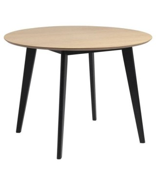 STÓŁ OKRĄGŁY DO JDALNI SALONU KUCHNI ROXBY FI105 CM DĄB NATURALNY/CZARNY
