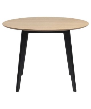 STÓŁ OKRĄGŁY DO JDALNI SALONU KUCHNI ROXBY FI105 CM DĄB NATURALNY/CZARNY 2