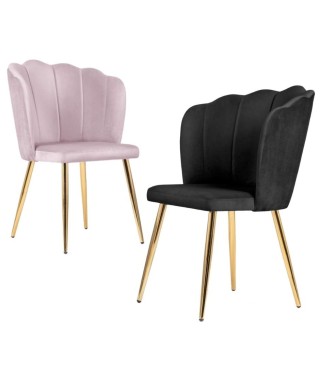 KRZESŁO VELVET MUSZLA KORONA HILTON ZŁOTE NOGI (WYBIERZ TKANINĘ)