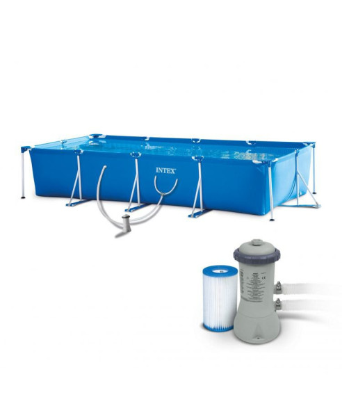 BASEN OGRODOWY STELAŻOWY Z POMPĄ DUŻY 4,5X2,2M  7 121L