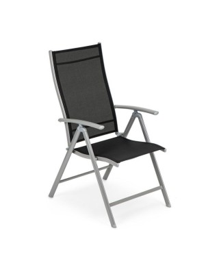 ZESTAW KRZESEŁ OGRODOWYCH SKŁADANYCH CZARNE/METAL 2 SZTUKI 2