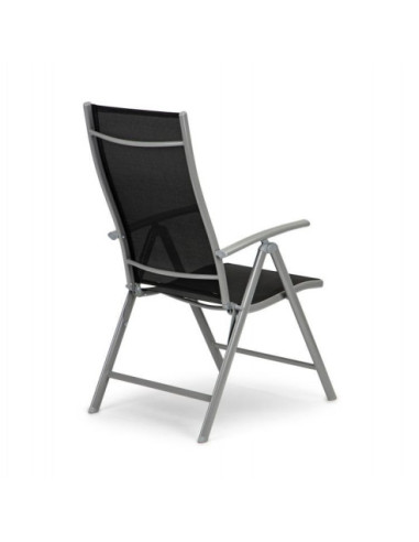 ZESTAW KRZESEŁ OGRODOWYCH SKŁADANYCH CZARNE/METAL 2 SZTUKI