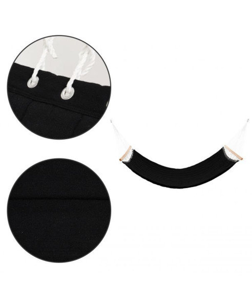 HAMAK OGRODOWY 2-OSOBOWY DUŻY CZARNY LEŻANKA