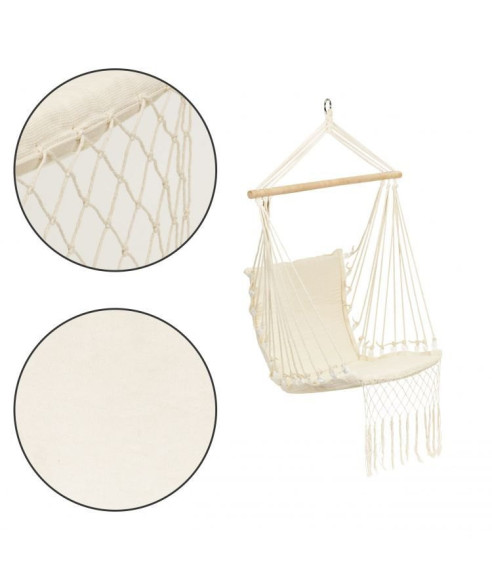 HAMAK TYPU KRZESŁO BRAZYLIJSKIE DO OGRODU (KREMOWY)