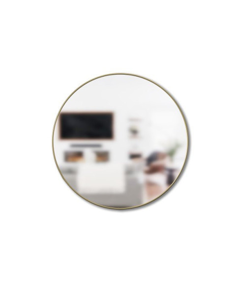 DUŻE LUSTRO OKRĄGŁE HUBBA 89 CM ZŁOTA RAMA