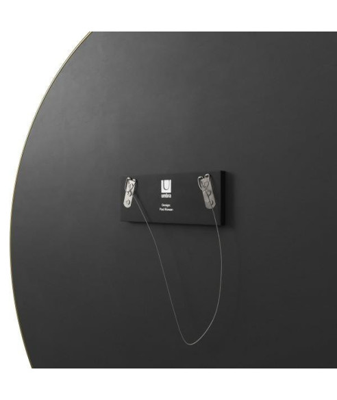 DUŻE LUSTRO OKRĄGŁE HUBBA 89 CM ZŁOTA RAMA