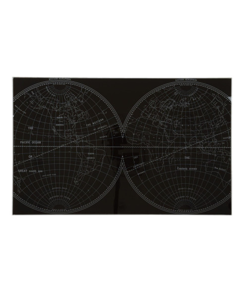 BIURKO KOMPUTEROWE Z MAPĄ ŚWIATA NAVIGO CZARNE