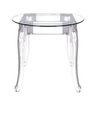 STÓŁ TRANSPARENTNY OKRĄGŁY GHOST FI80 CM SZKLANY BLAT 2