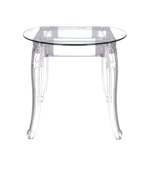 STÓŁ TRANSPARENTNY OKRĄGŁY GHOST FI80 CM SZKLANY BLAT