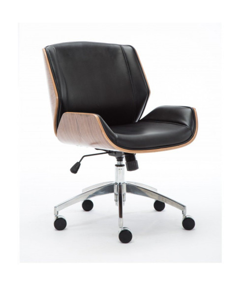 FOTEL BIUROWY OBROTOWY RON VIP CZARNY ORZECH